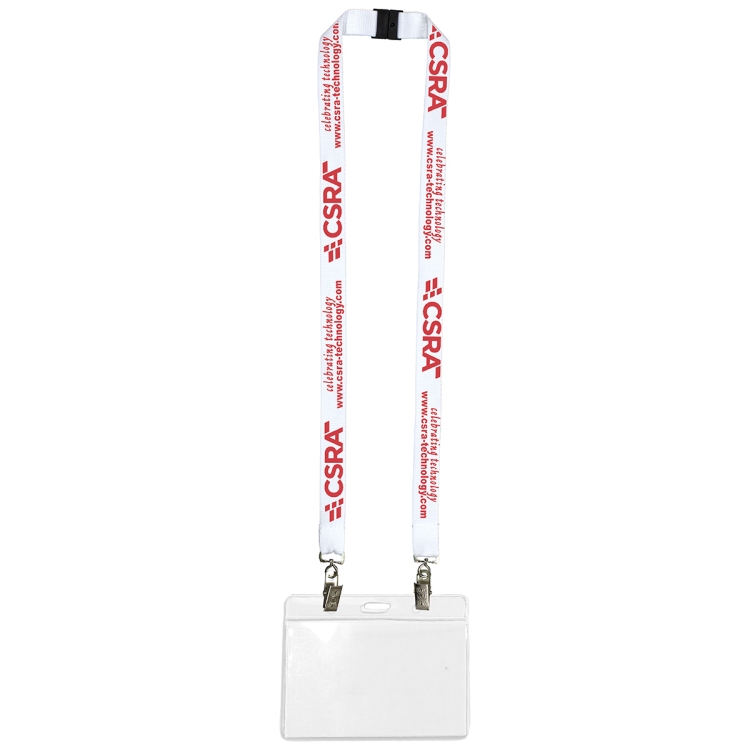 "RICARDO" 3/4" Dual Attachment Polyester Silkscreen Lanyard with FREE Breakaway Safety Release 13