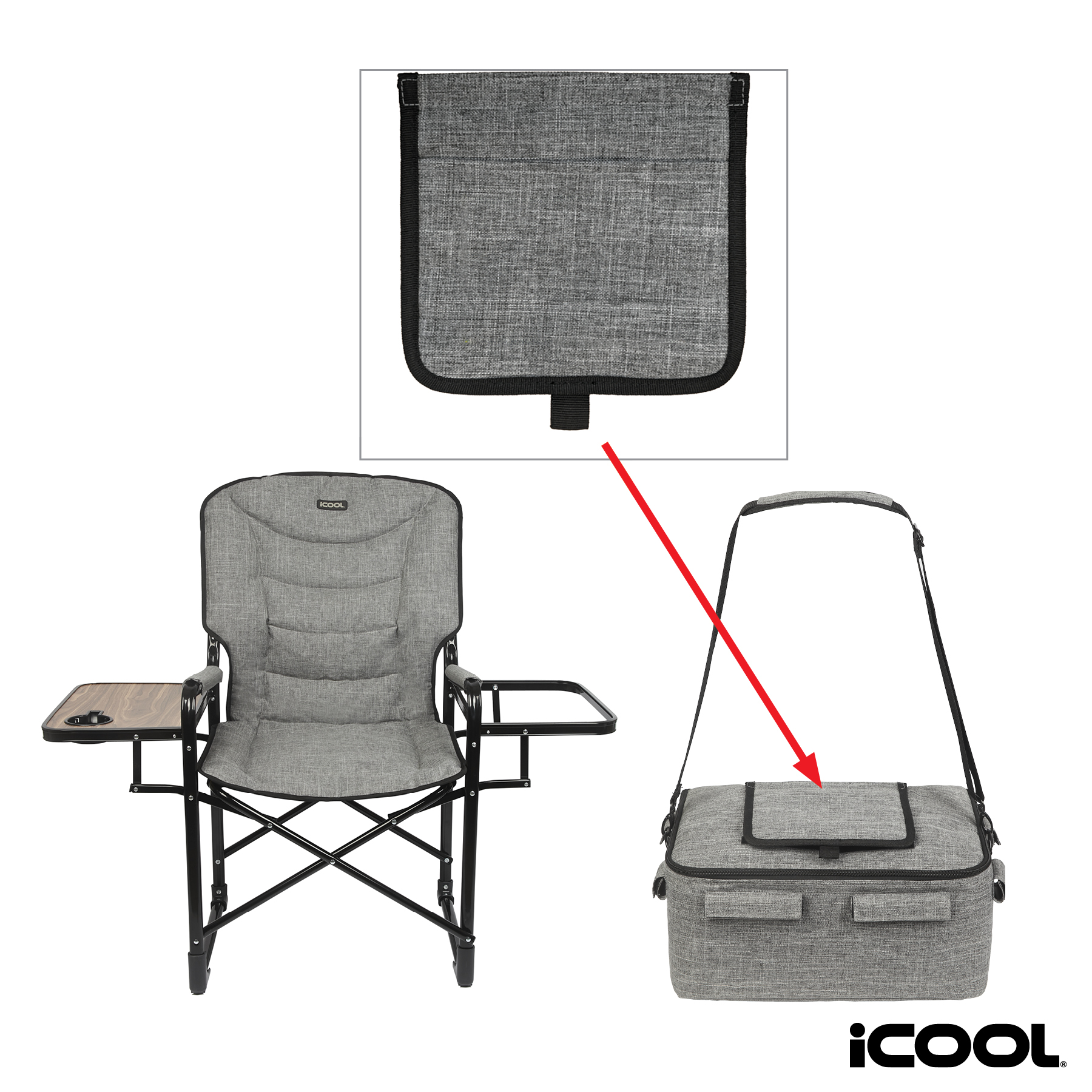 iCOOL Twin Peaks Deluxe Camping Chair With 18-Can Cooler 27
