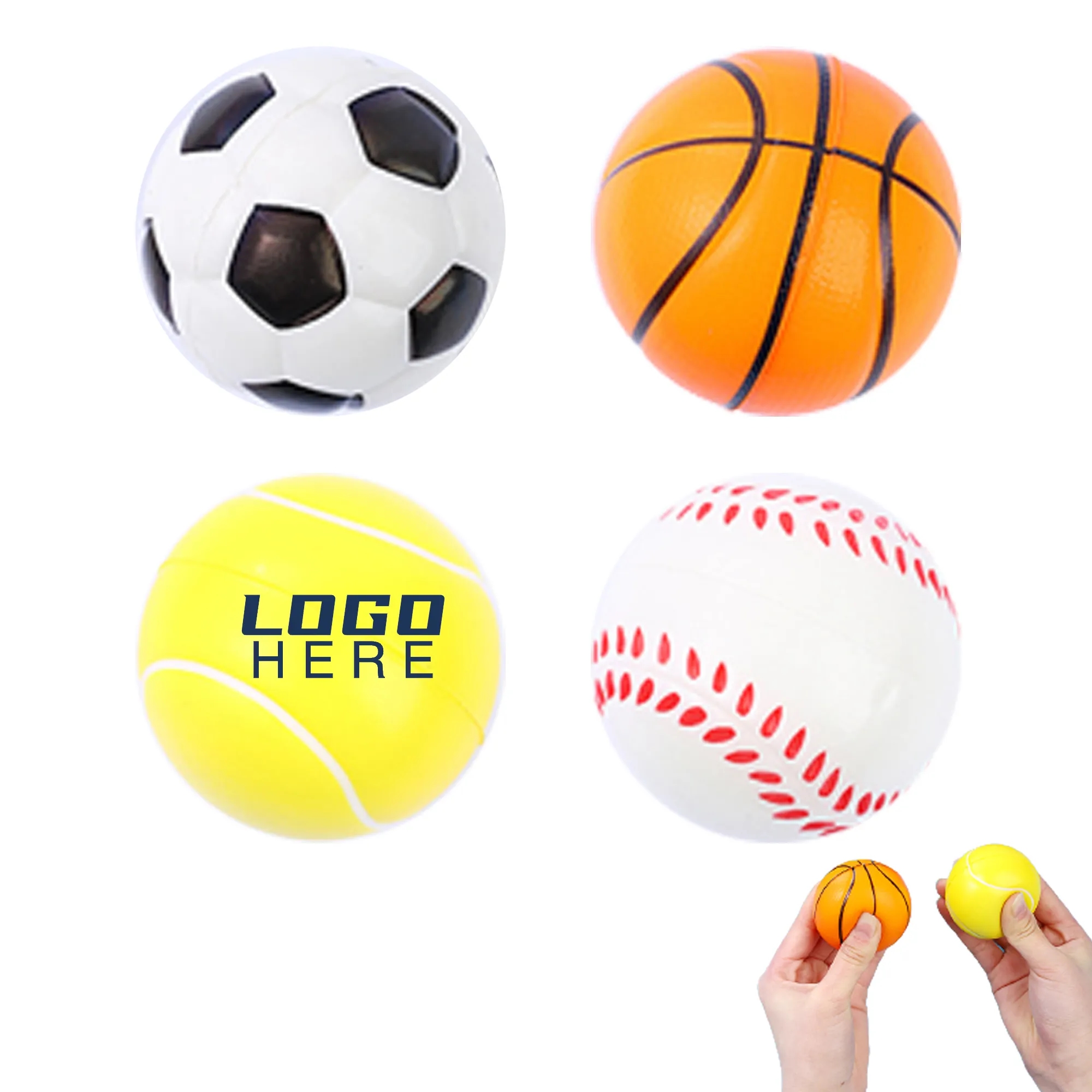 Ball Shaped PU Stress Reliever With Custom Logo