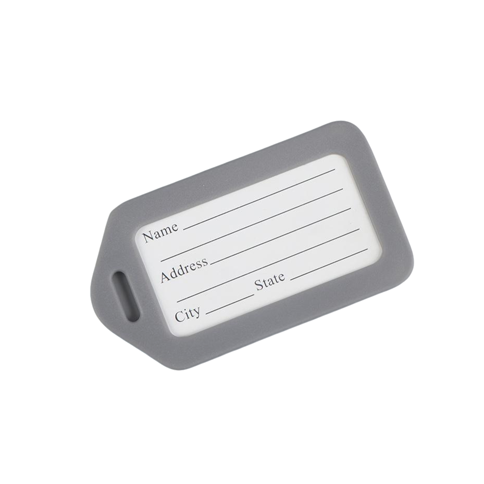 Rigid Plastic Luggage Tag With Steel Cable 3.4 x 2 9