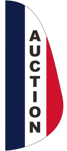 "AUCTION" 3' x 8' Message Feather Flag 1
