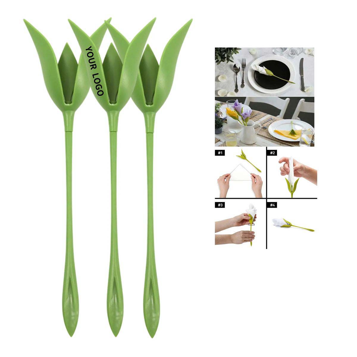 Plastic Napkin Stand with Rose Shape Feature 2