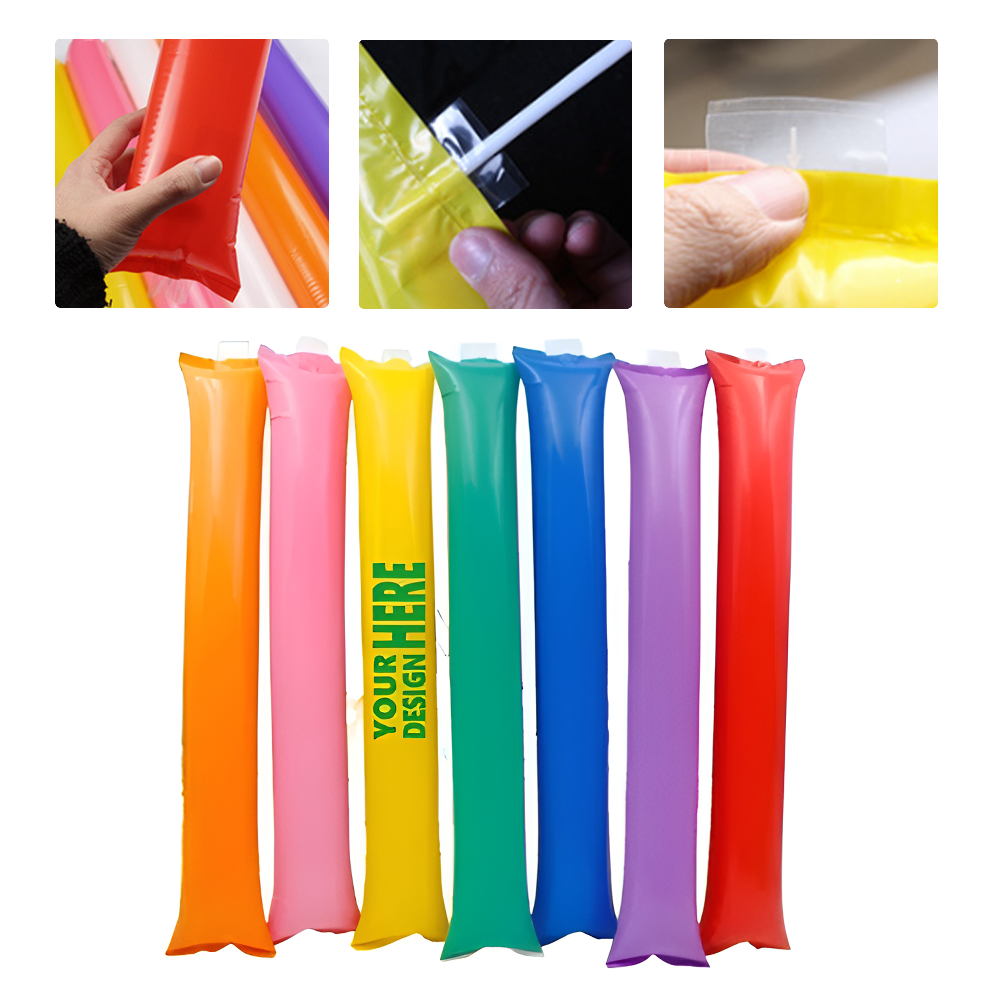 MOQ 50 Inflatable Cheering Sticks Thicker Air Bang Bang Noise Makers 2