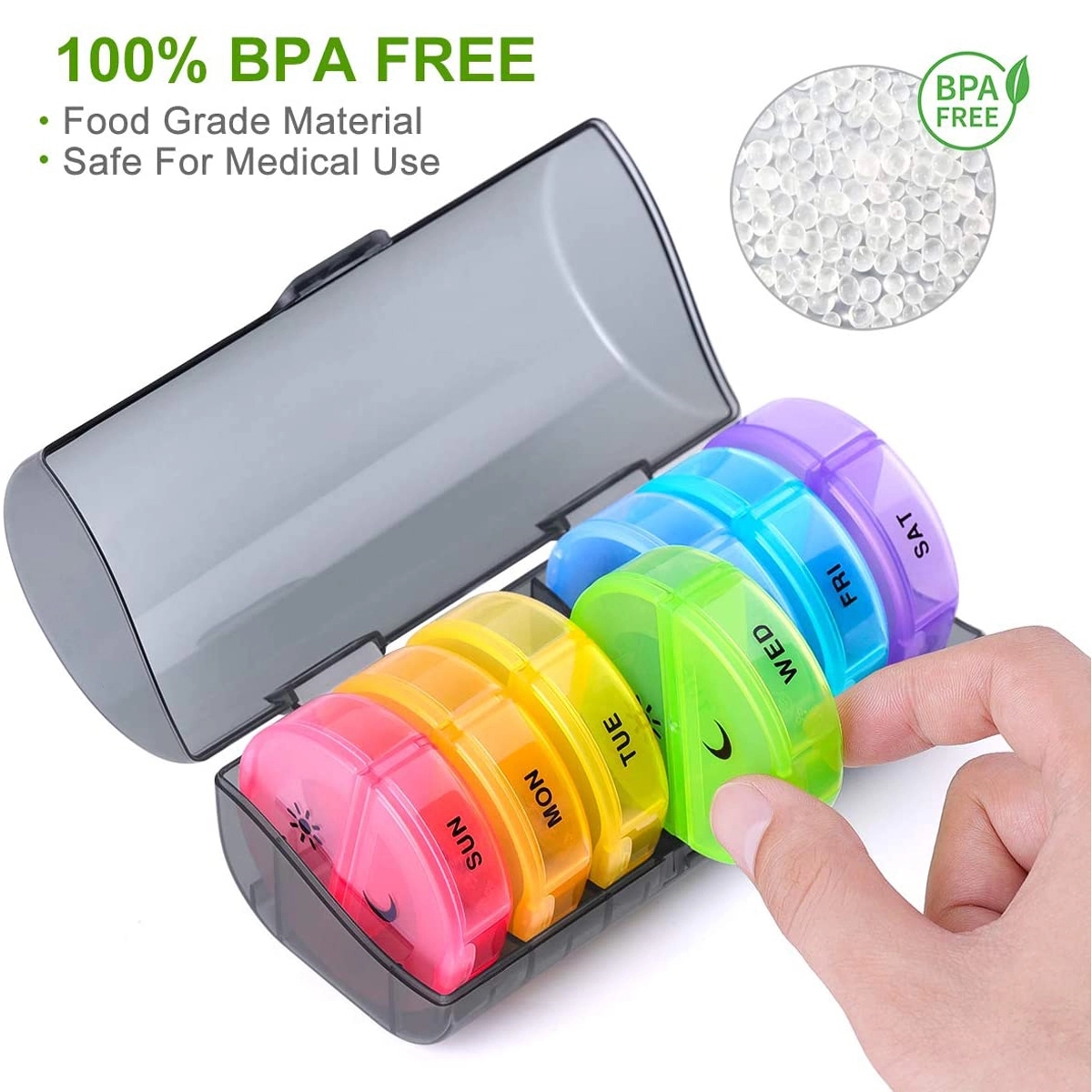 Weekly Pill Organizer 7 Day 2 Times a Daily Cases 4