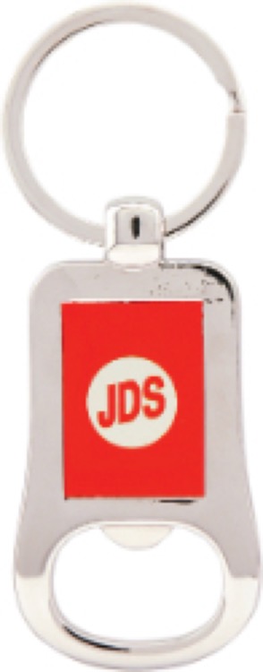 2 1/8" Silver/Red Bottle Opener Keychain 2