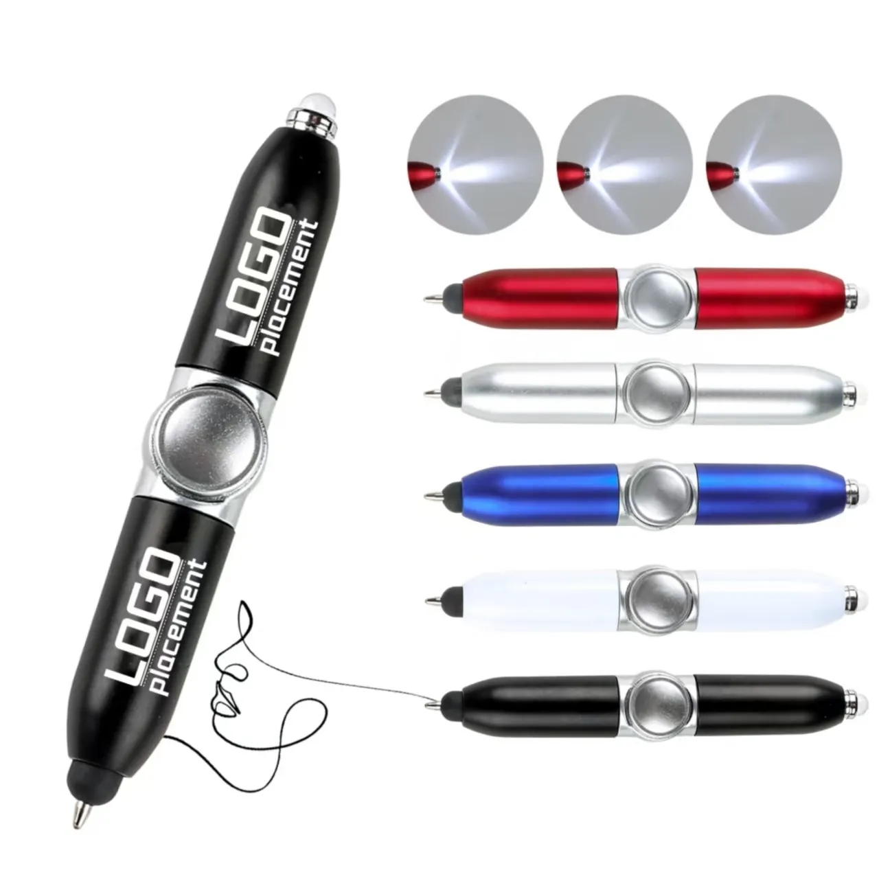 Fidget Spinner Ballpoint Pen, Multi-Color, Stress Relief