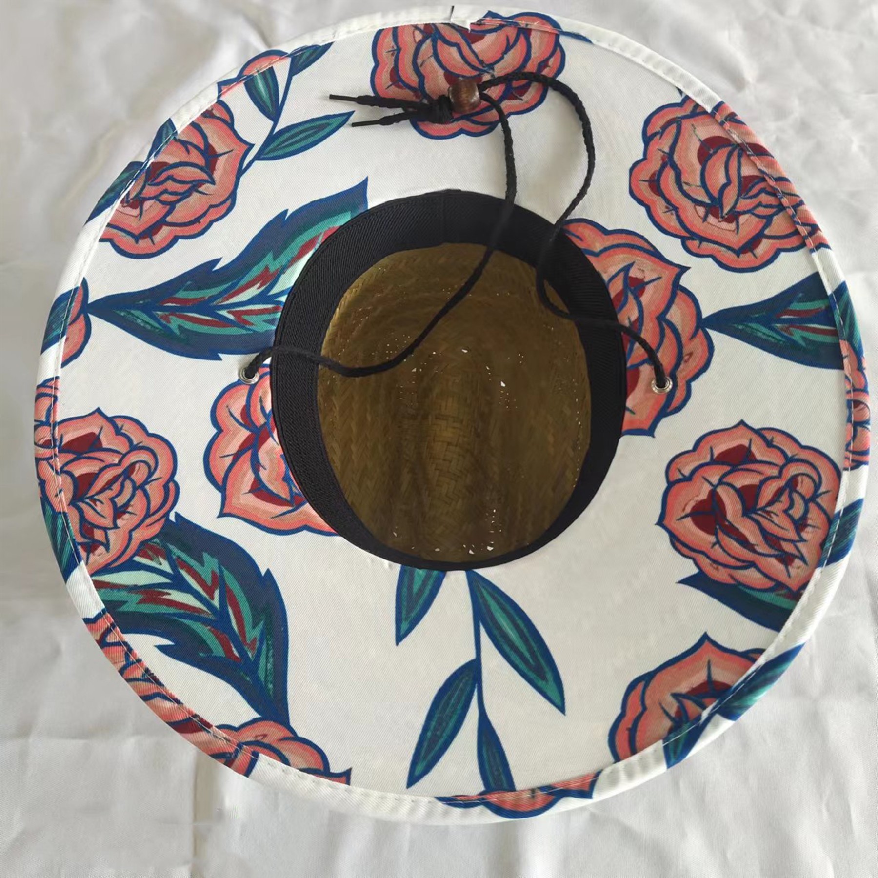 Customizable Bottom Cloth Printing Summer Straw Hat 6