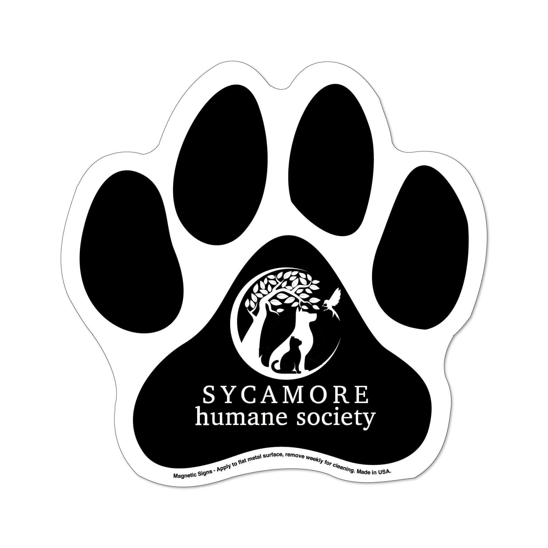 Paw Print 6" x 6" Magnetic Sign - Screen Print 5