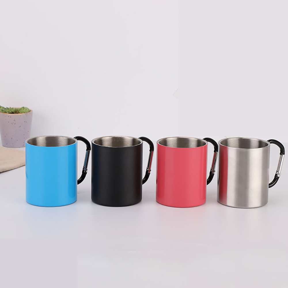 220ML Stainless Steel Double Wall Carabiner Mug 2