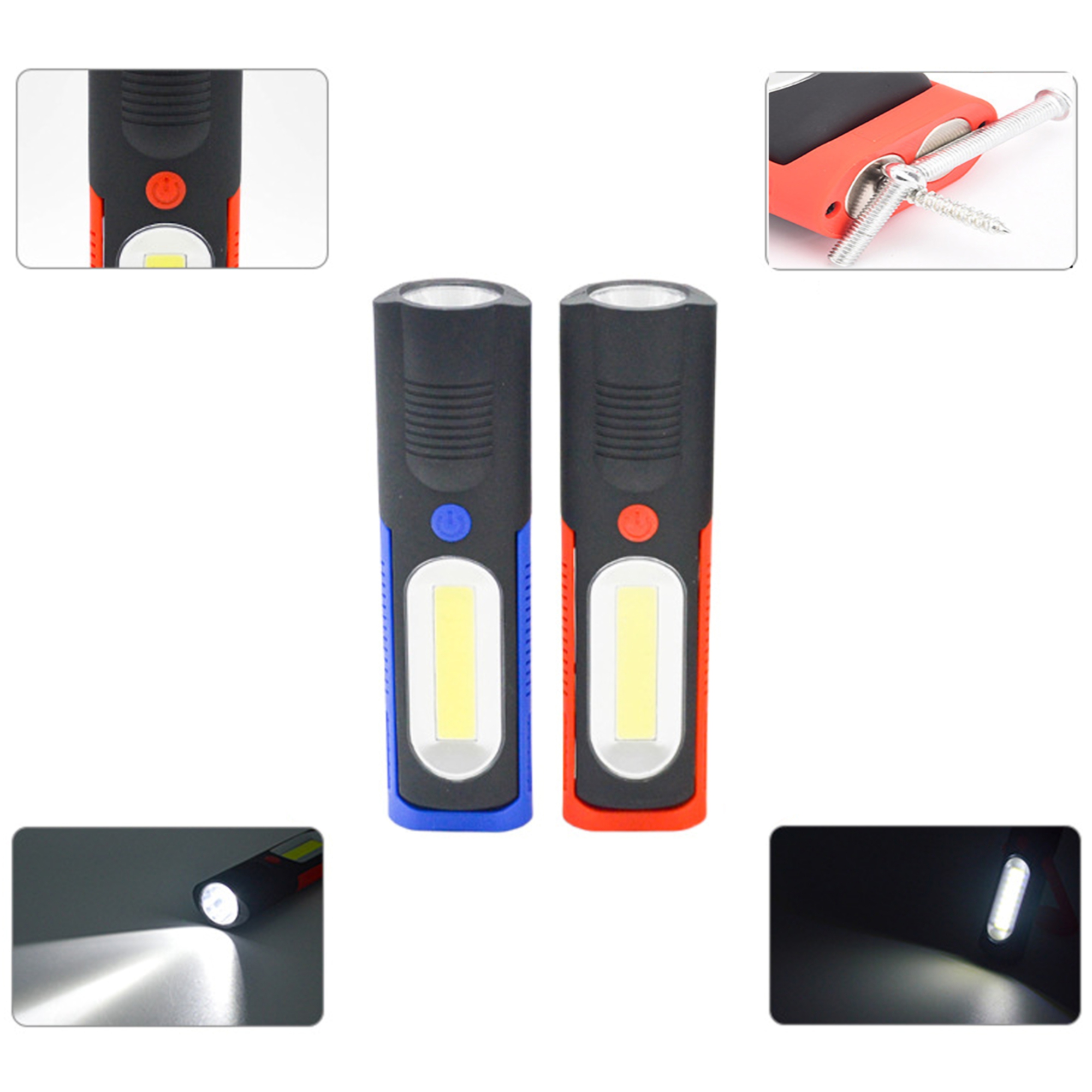 Magnetic USB Rechargeable LED Work Light w/Stand 2