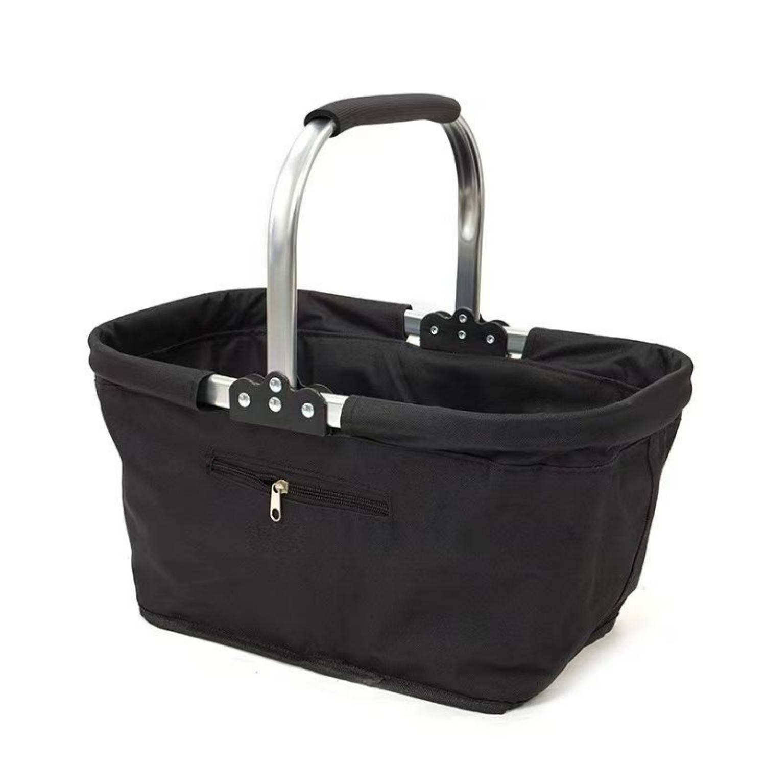 Foldable Aluminum Handle Oxford Shopping Basket 2