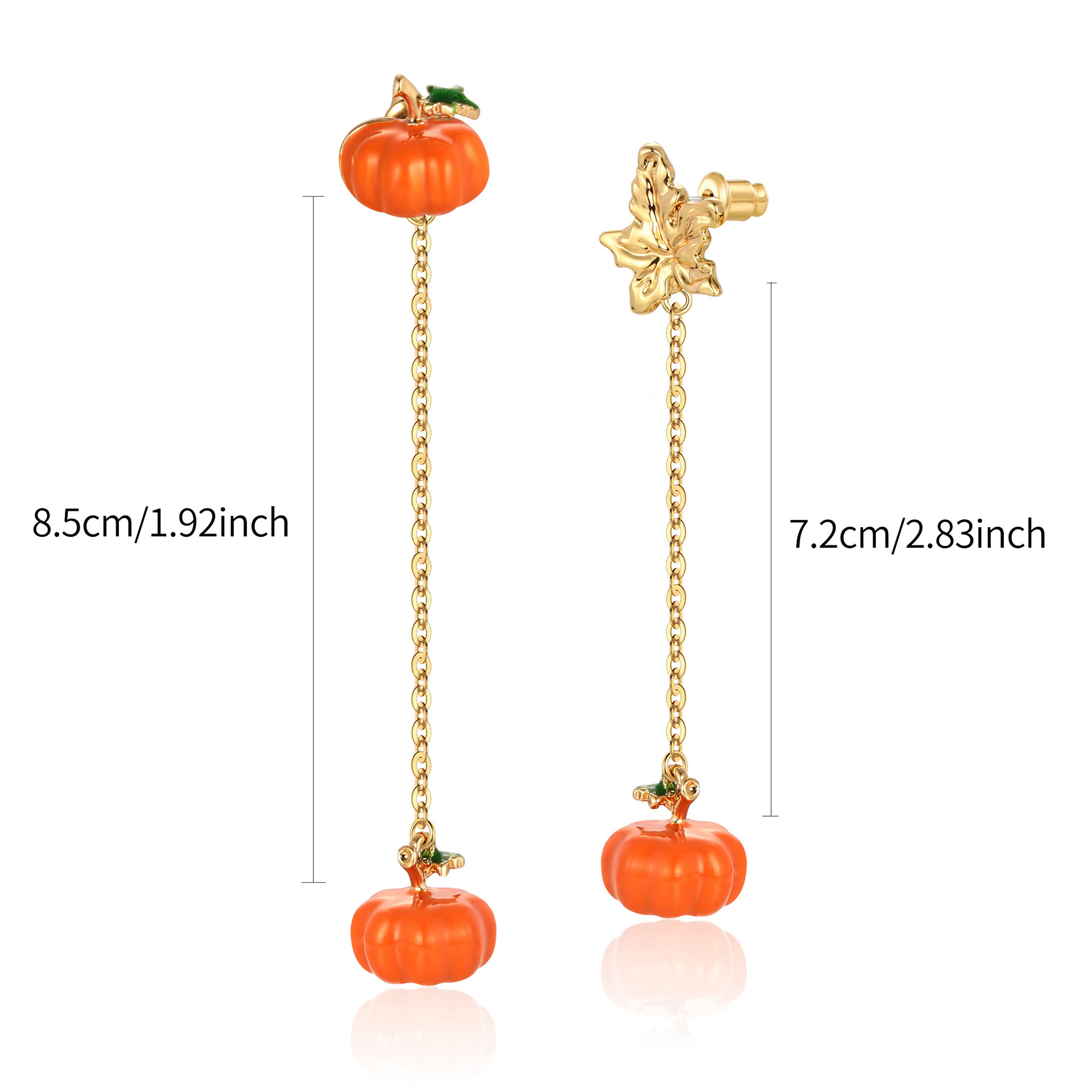 Halloween Pumpkin Small Drop Earrings 2