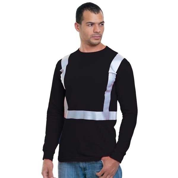 Hi-Vis 100% Cotton Pocket L/S Crew Tee 7