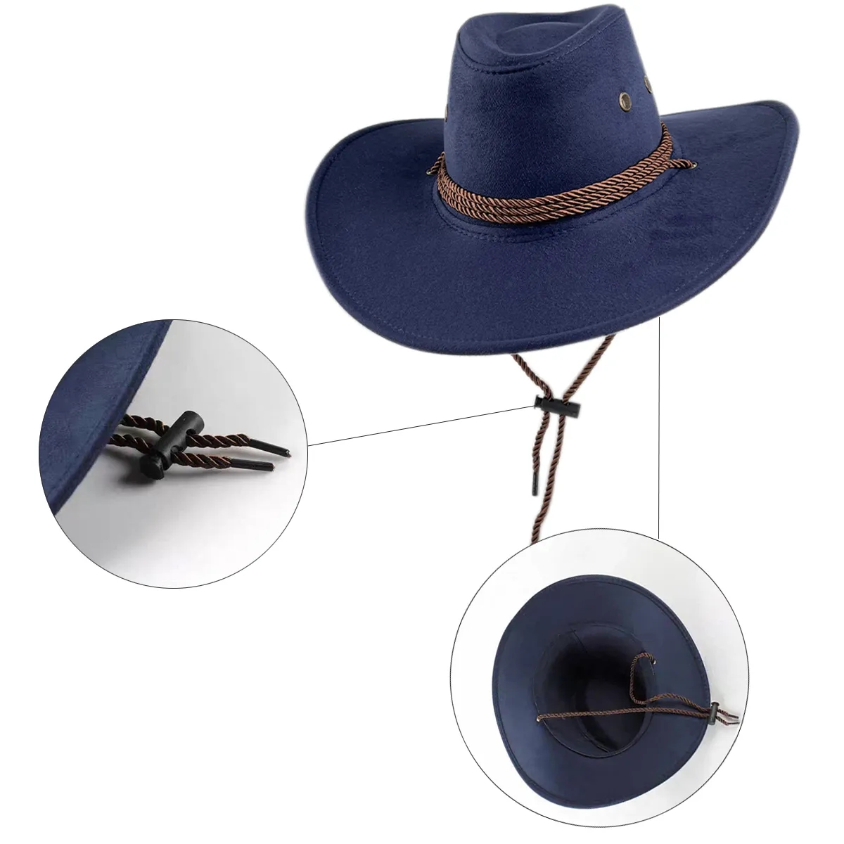 Vintage Suede-Look Western Cowboy Hat 5