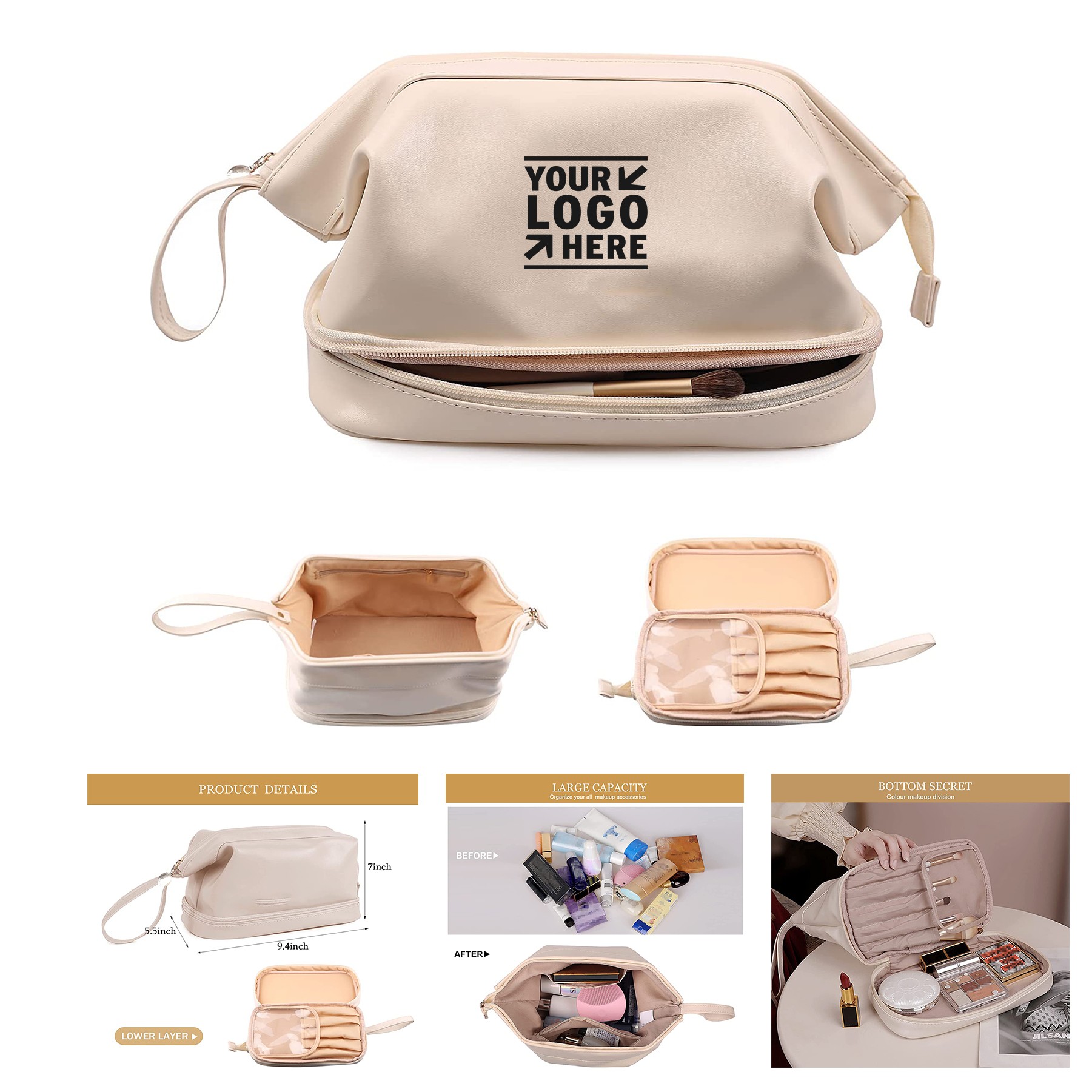 Waterproof Double Layer Cosmetic Bag 2