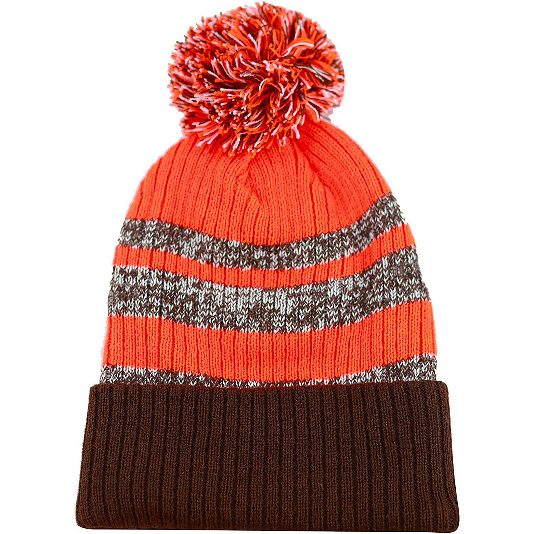Winter Beanie Soft Cuff Pom Pom Stripe Knit hat 3