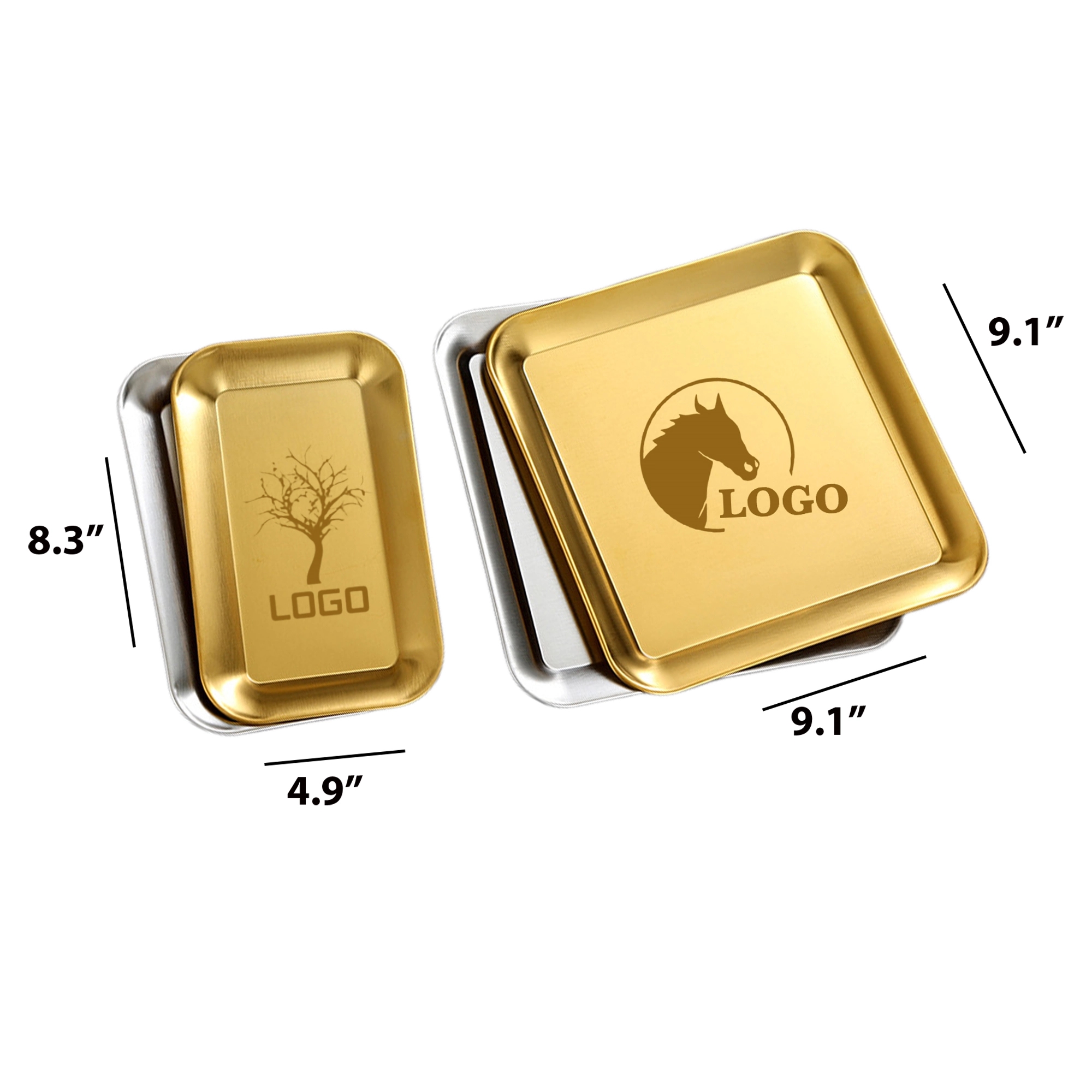 Gold Stainless Steel Square Plate 9