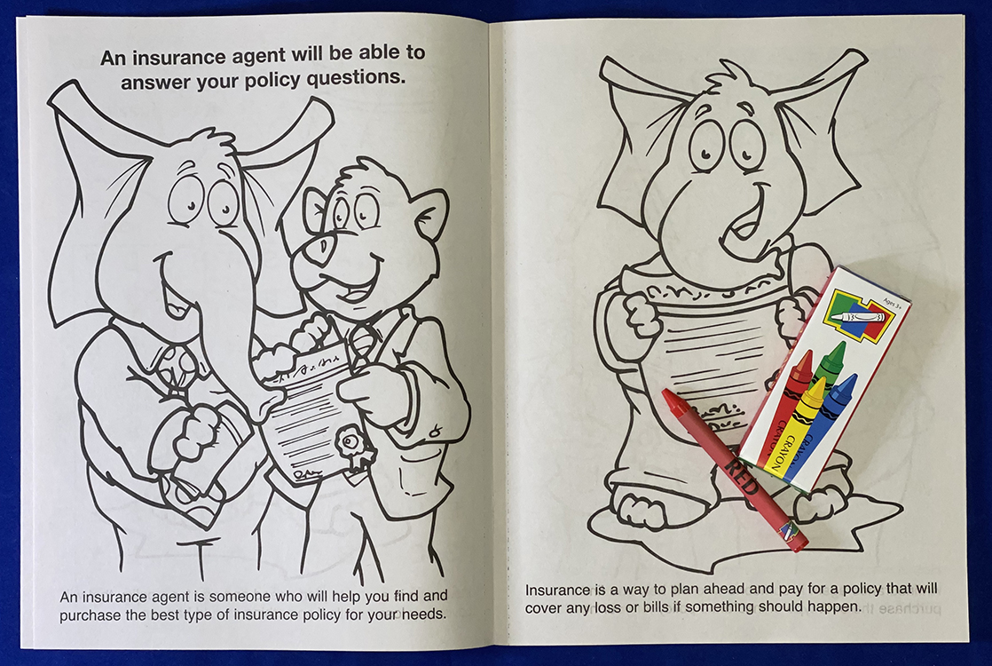 COLORING SET - We All Need Insurance Coloring Book Fun Pack 1