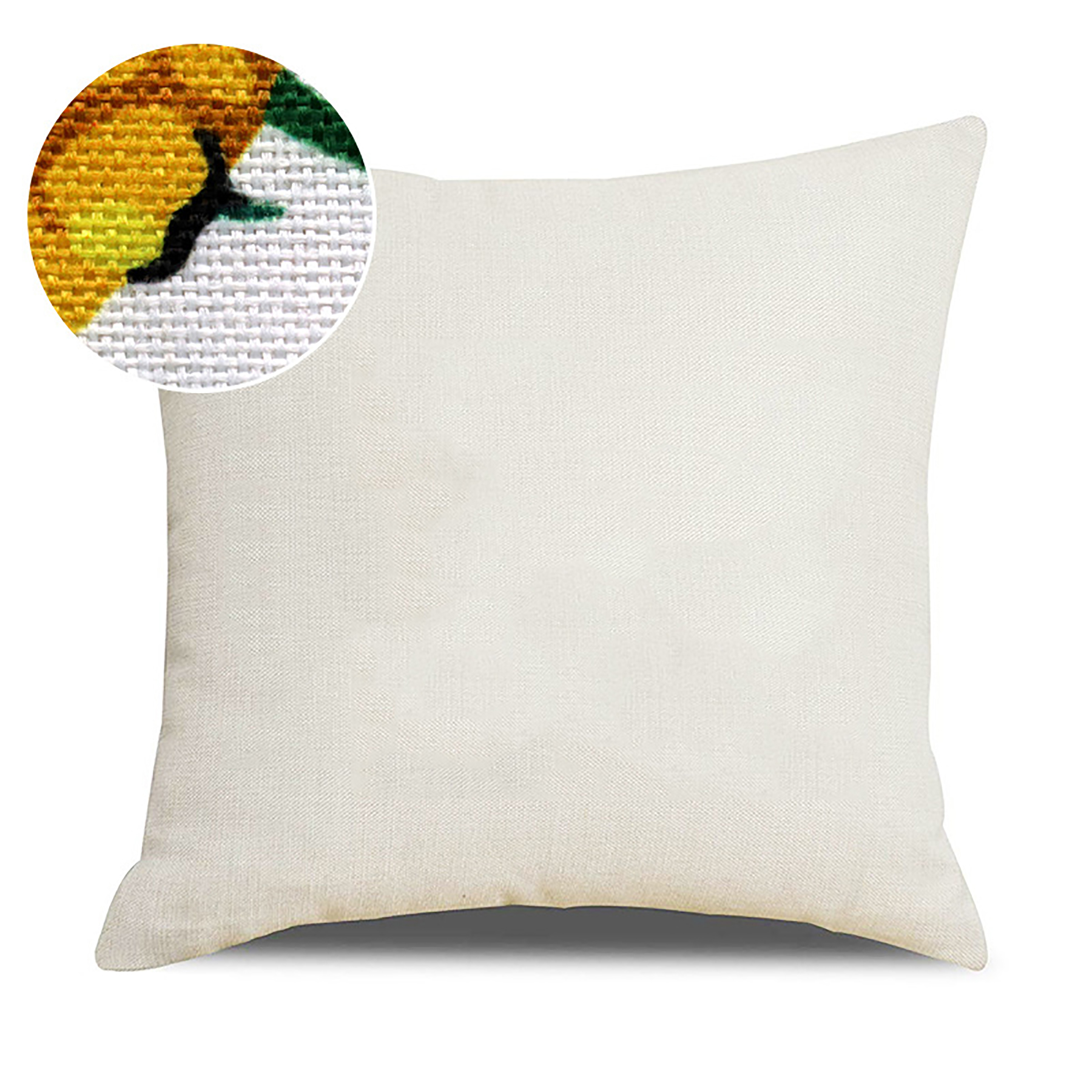 White Linen Cushion Pillow Set 4