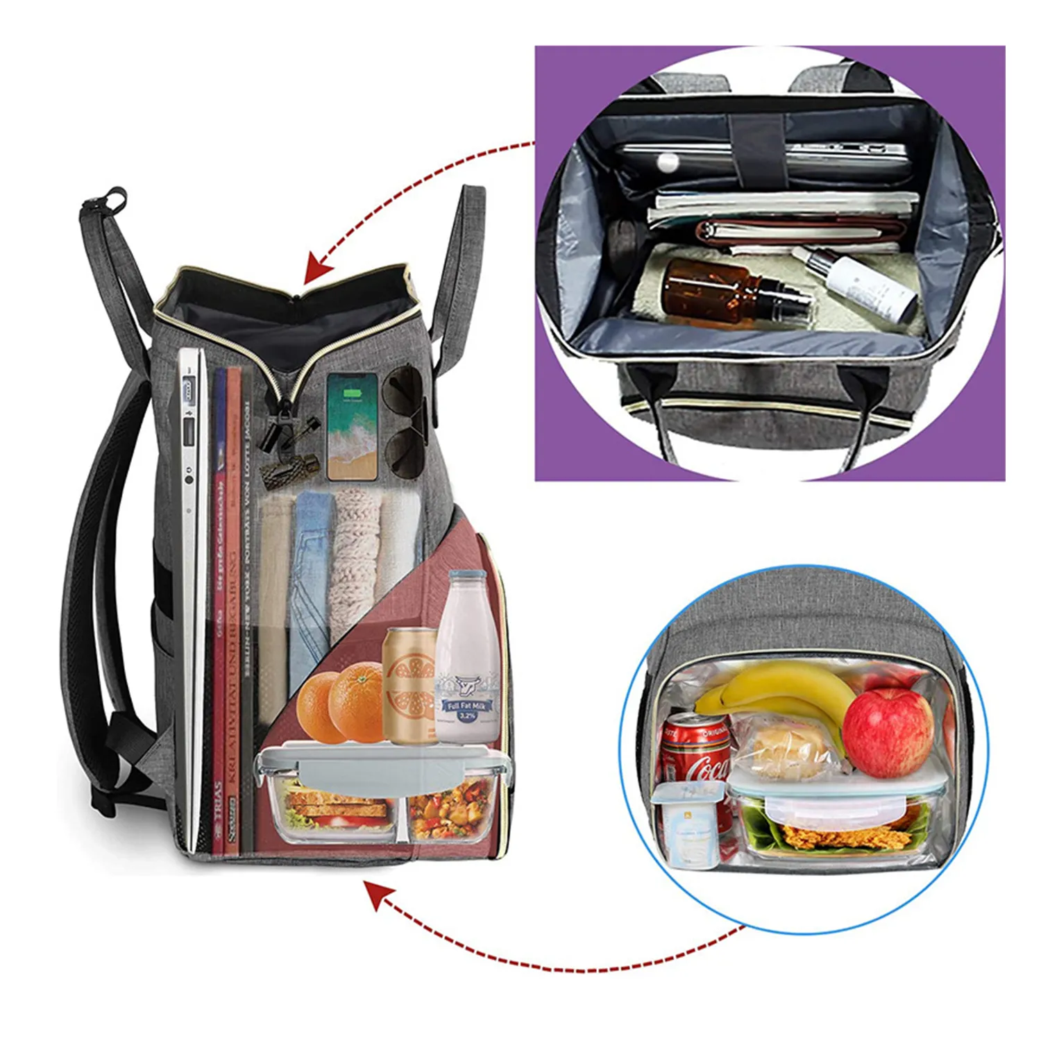 Insulated Cooler Backpack With Usb Port 2