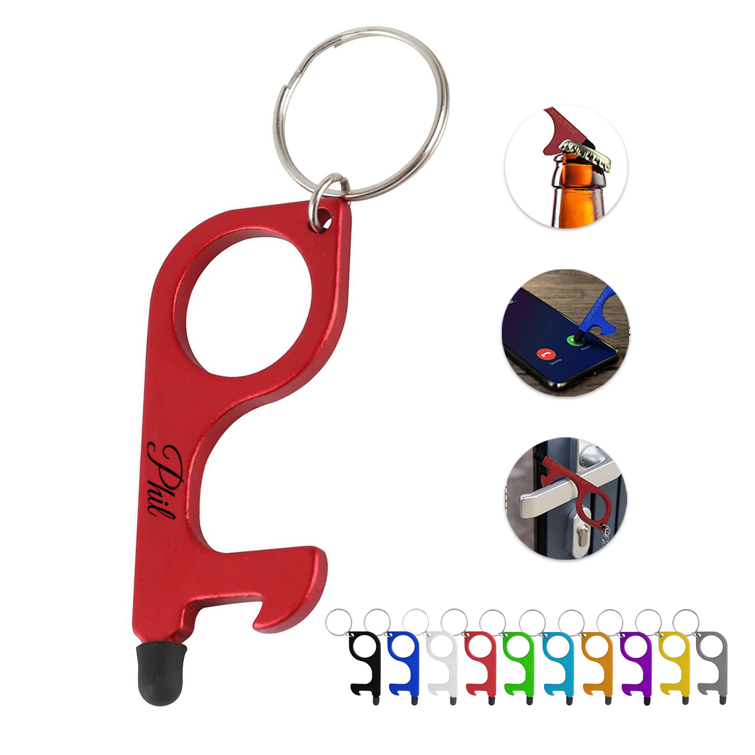 Touchless Door Opener Keychain With Stylus Tip 3