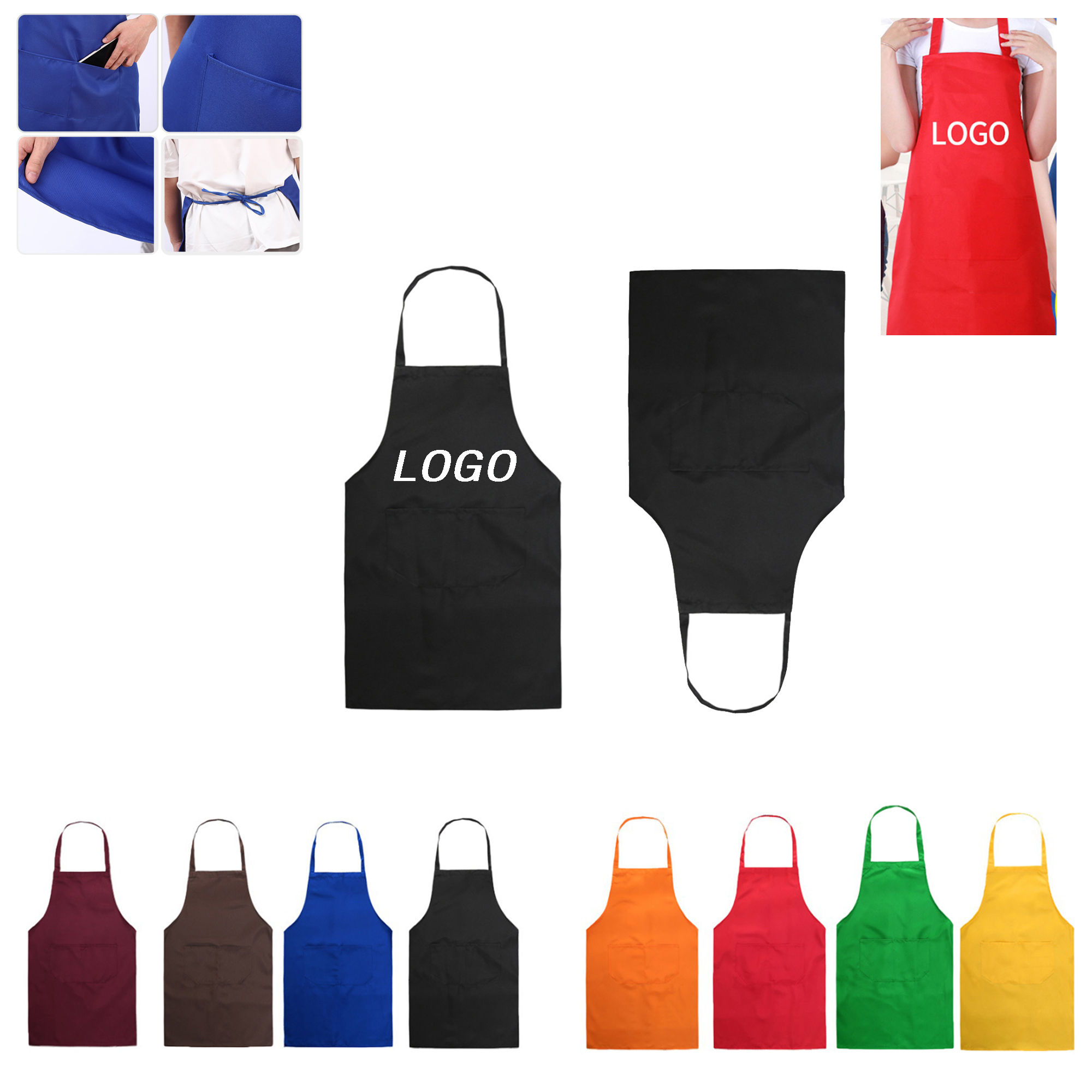Customized Polyester Apron With 2 Pockets 2