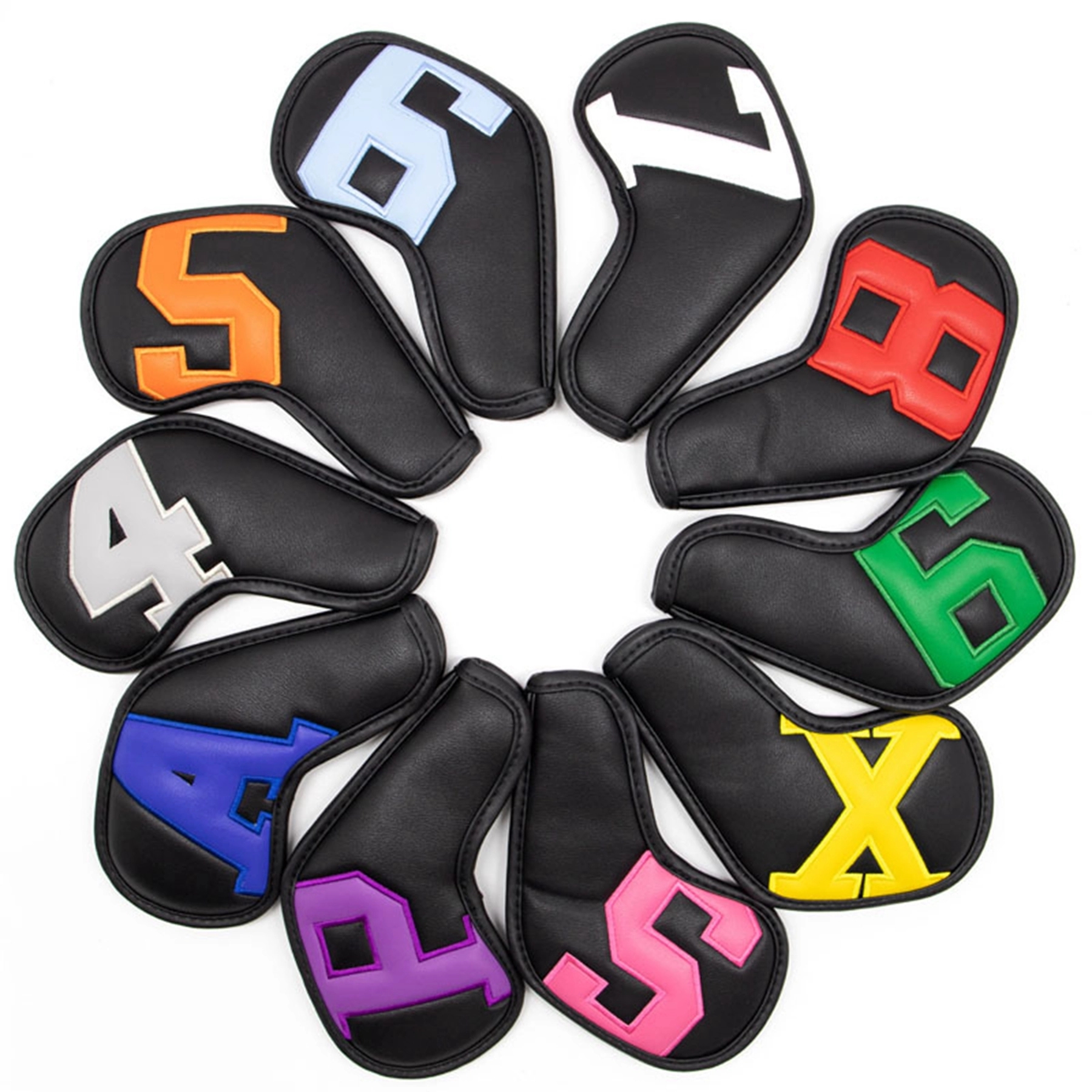 Pu Leather Golf Club Protective Covers 10Pcs 2