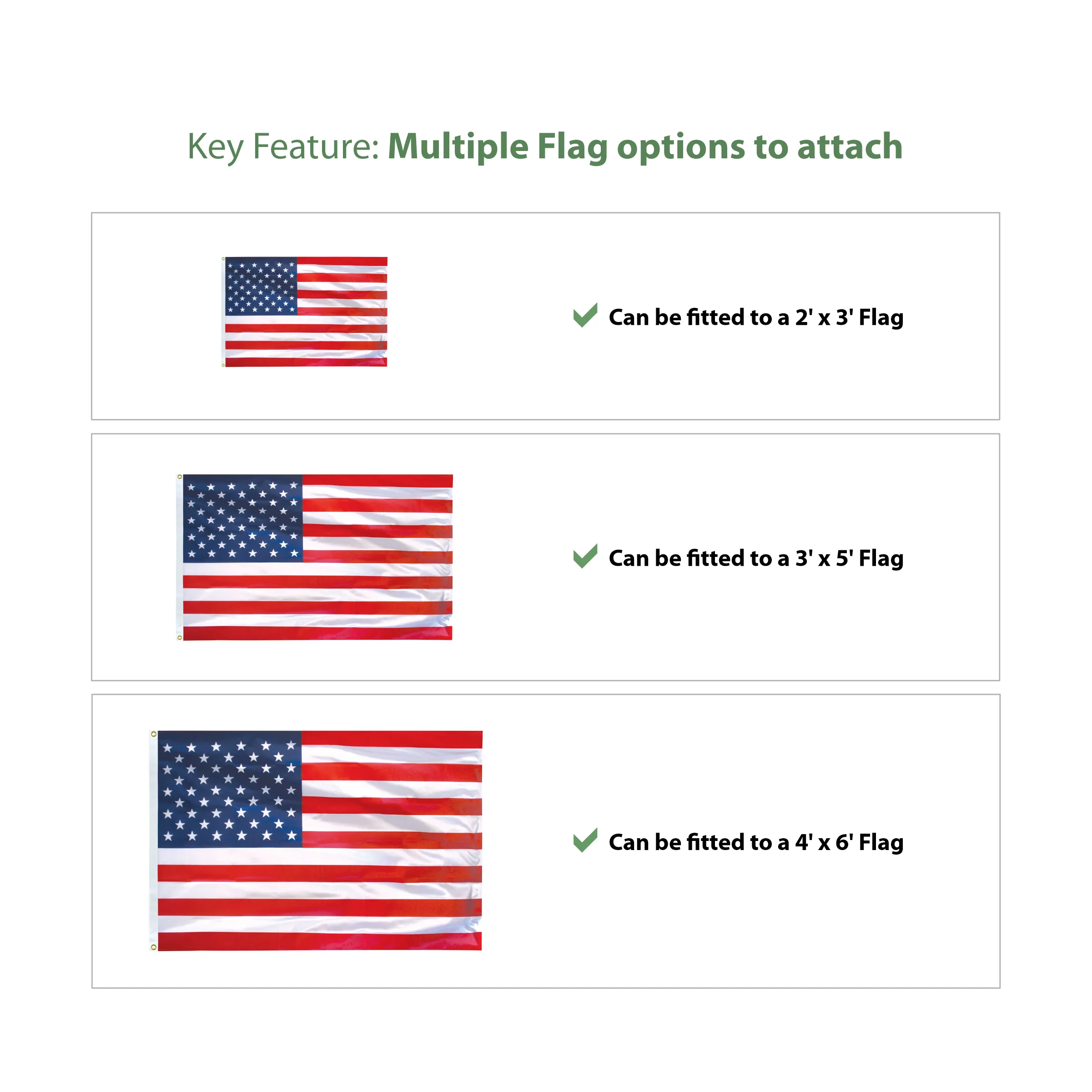 5' Flagpole with Rotating Clips 8