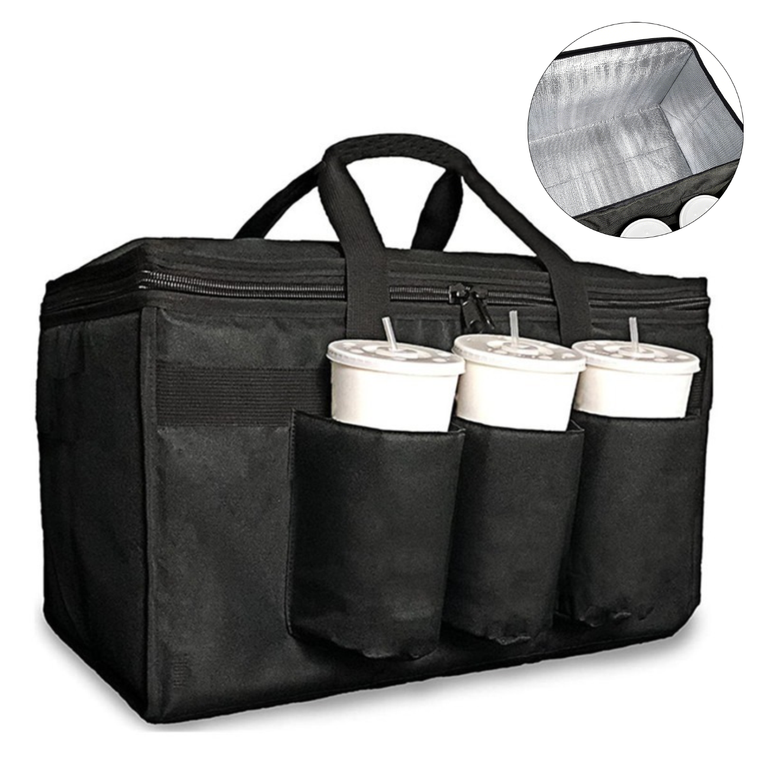 Oxford Insulated Food Delivery Bag w/ Aluminum Foil Lining 6