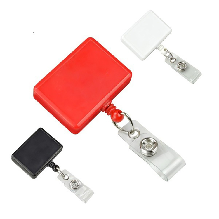 Rectangle Badge Reel with Clear Vinyl Strap 2