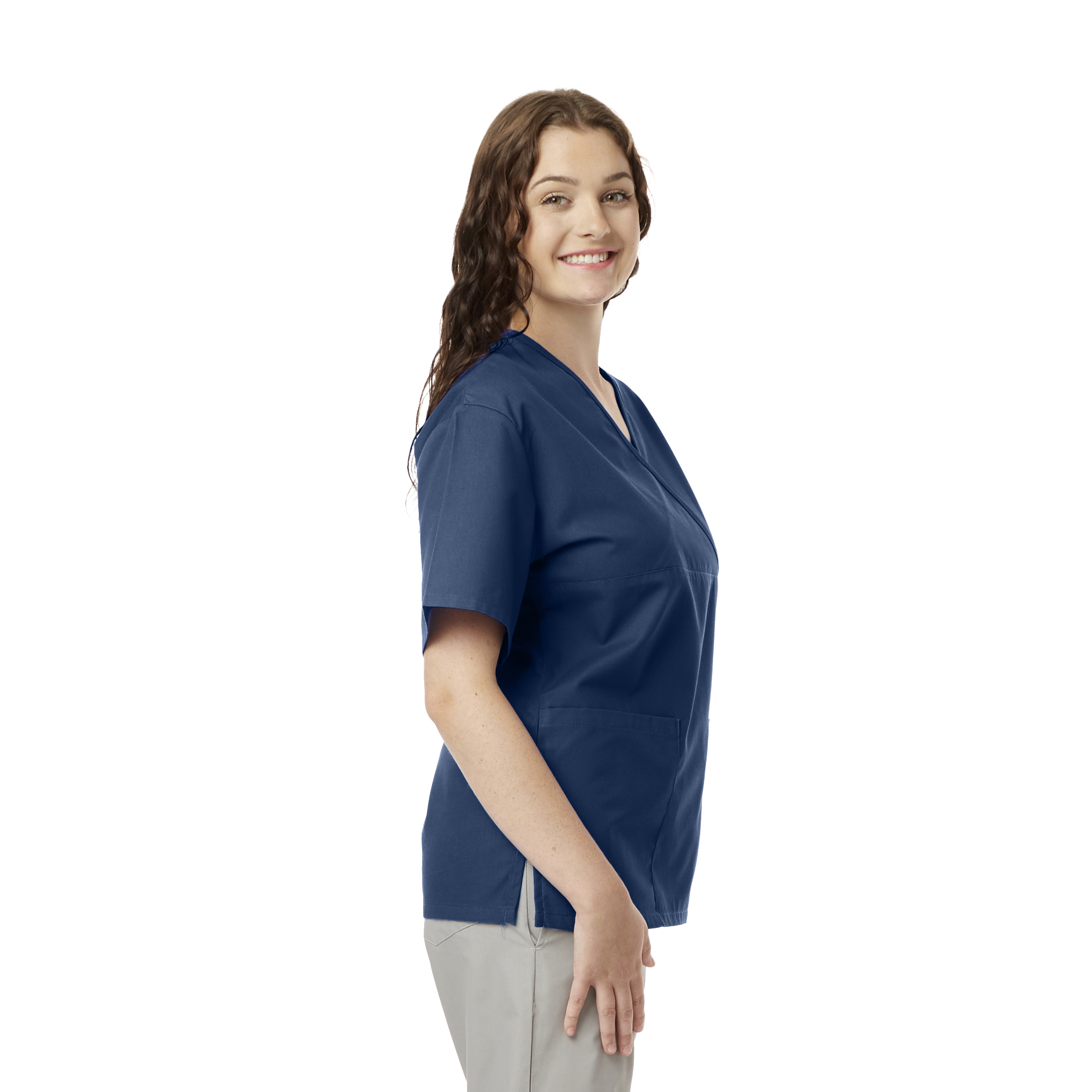 Ladies Mock Wrap Scrub Top 5