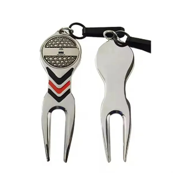 Custom Metal Golf Flip Divot Tool Magnetic Marker Keyring