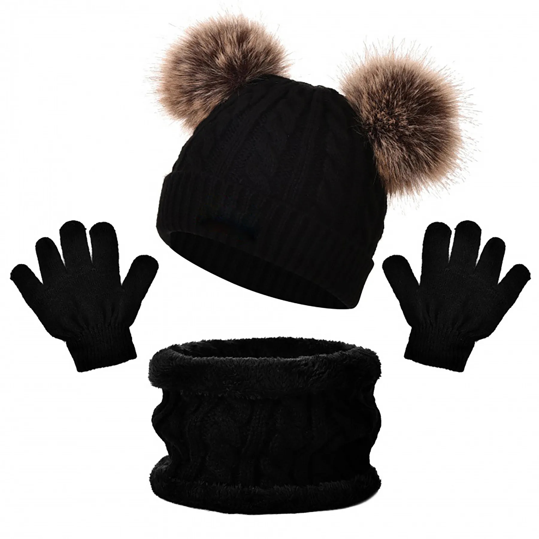 Acrylic Children's Hat, Scarf, Gloves Three Piece Set 7