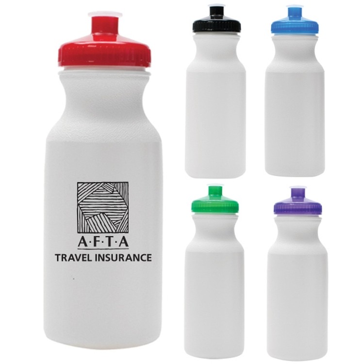 20 oz. White Sport Water Bottle 1