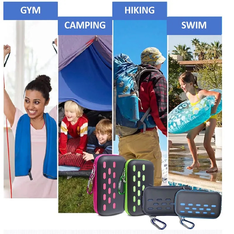 Multi Size Microfiber Travel Towel With Eva Ca 4