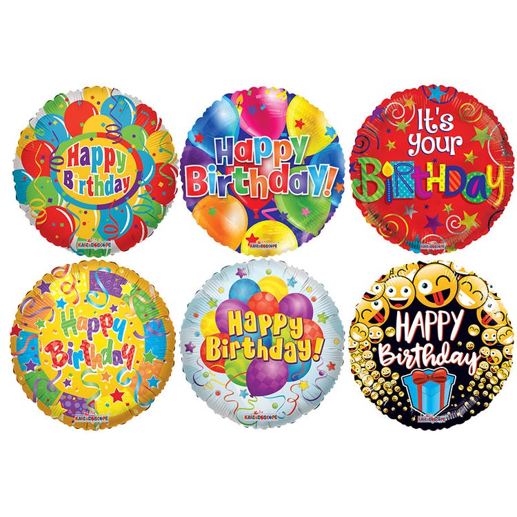 Mylar Birthday Balloons - Assorted 18" 1