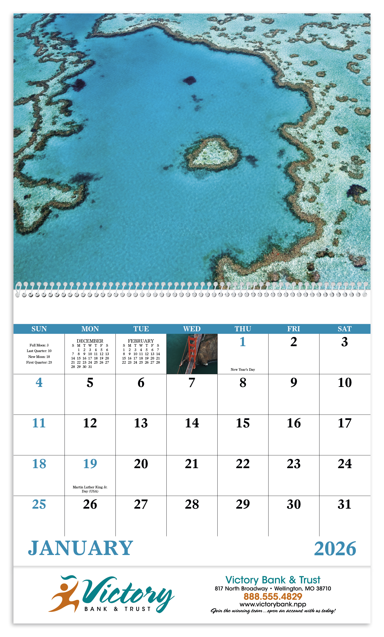 Good Value™ View from Above - Spiral Calendar 10