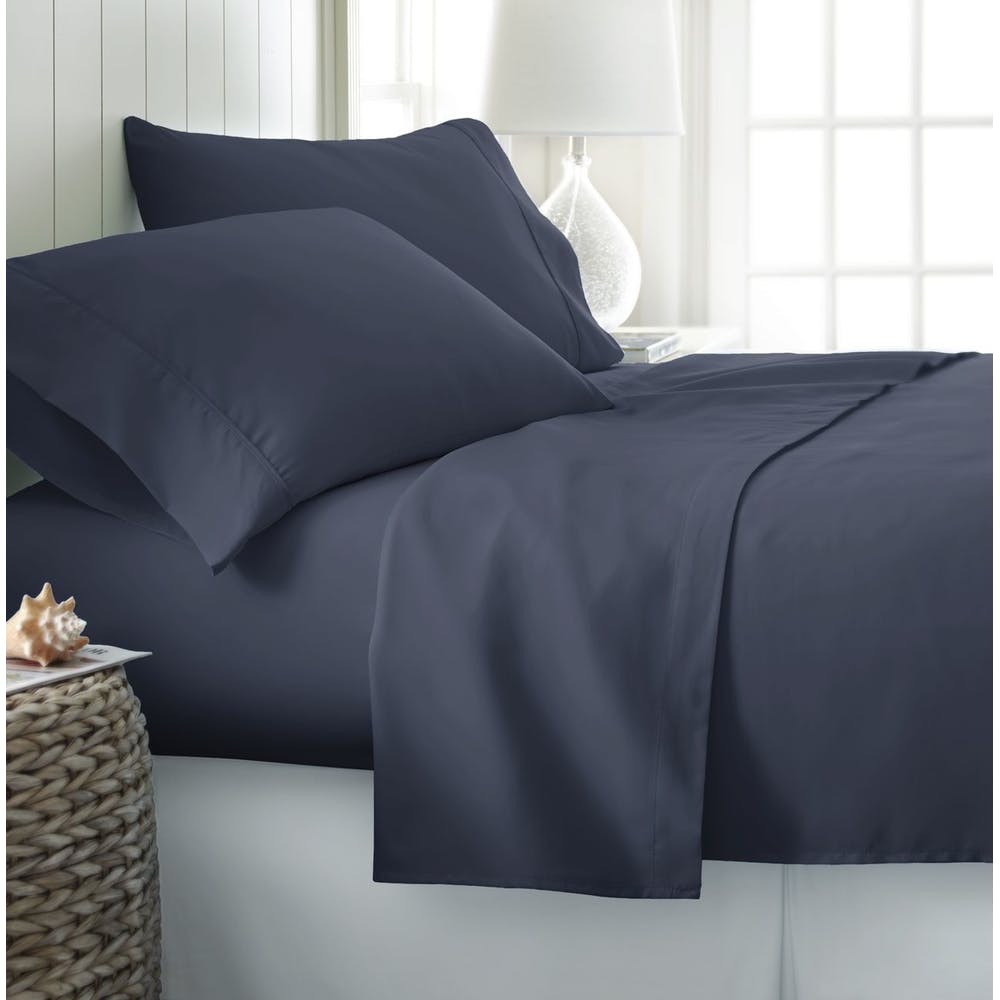Microfiber Bed Sheets - Navy Twin 3 Piece Set 2