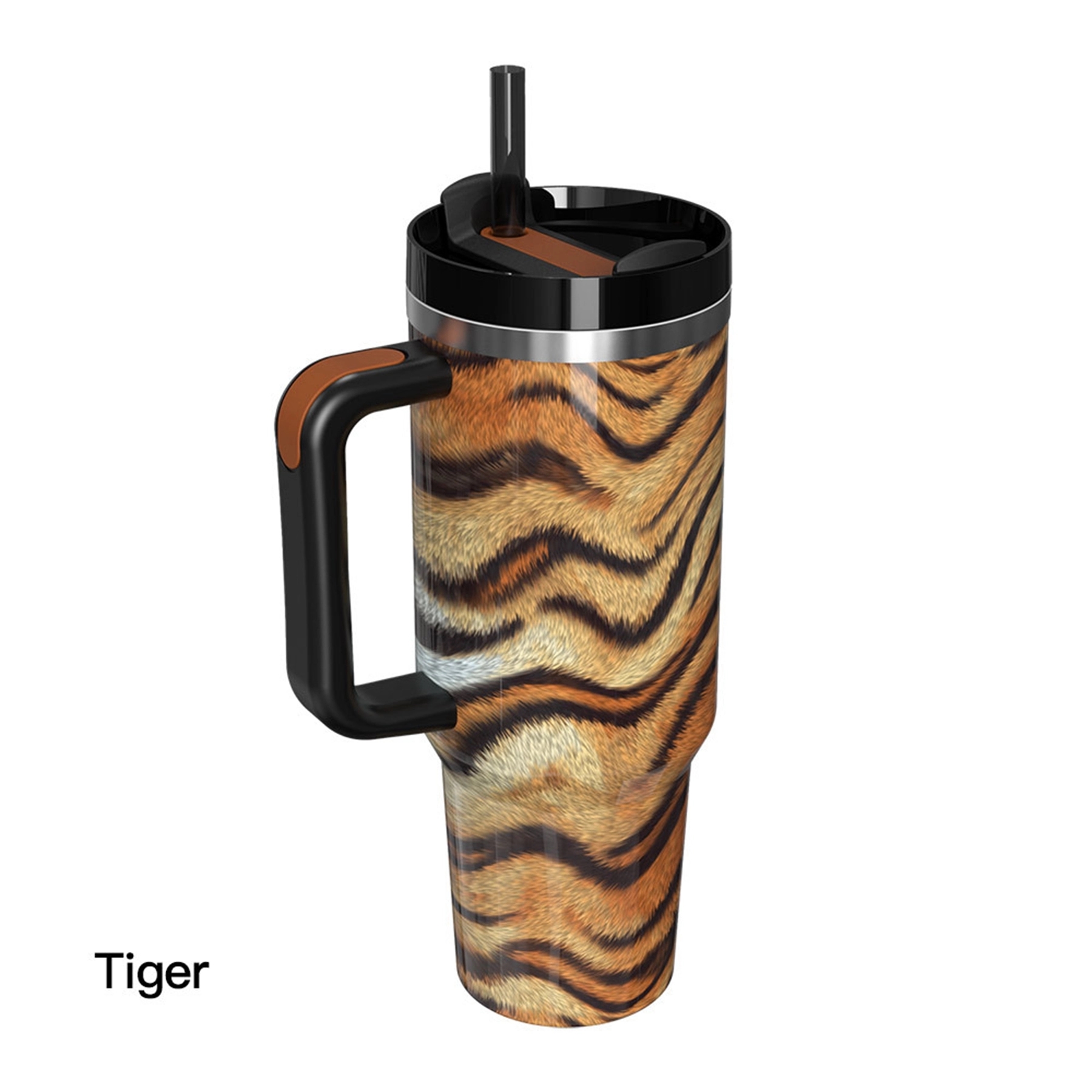 40 Oz. Stainless Steel Tumbler with Handle & Straw 4