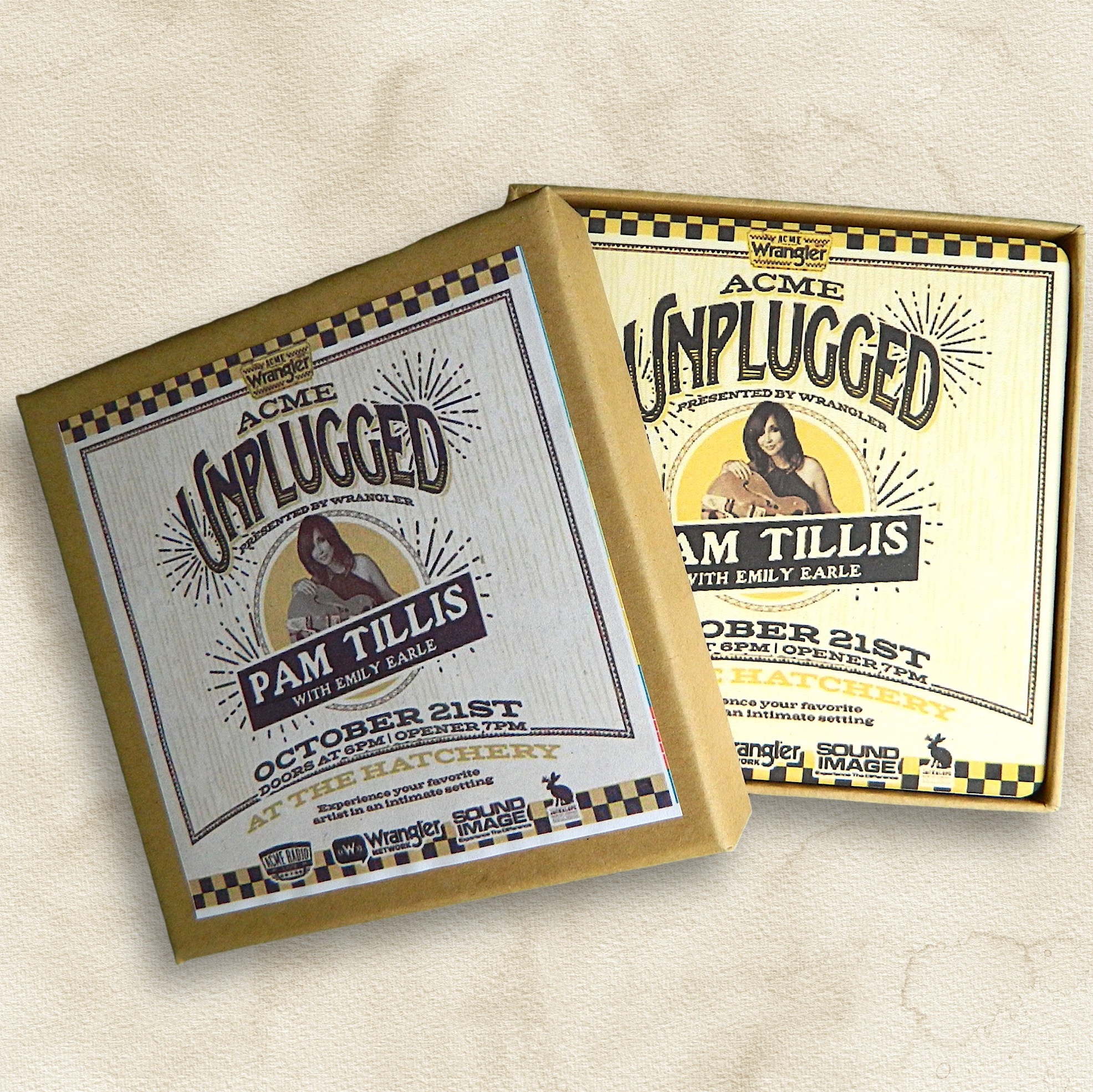 4 Square Absorbent Stone Coaster Gift Box Set with Printed Label 2