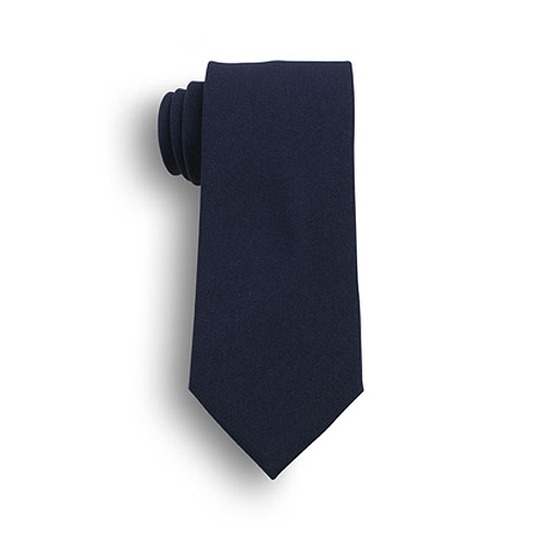 18" Poplin Dark Navy Blue Polyester Clip-On Tie 1