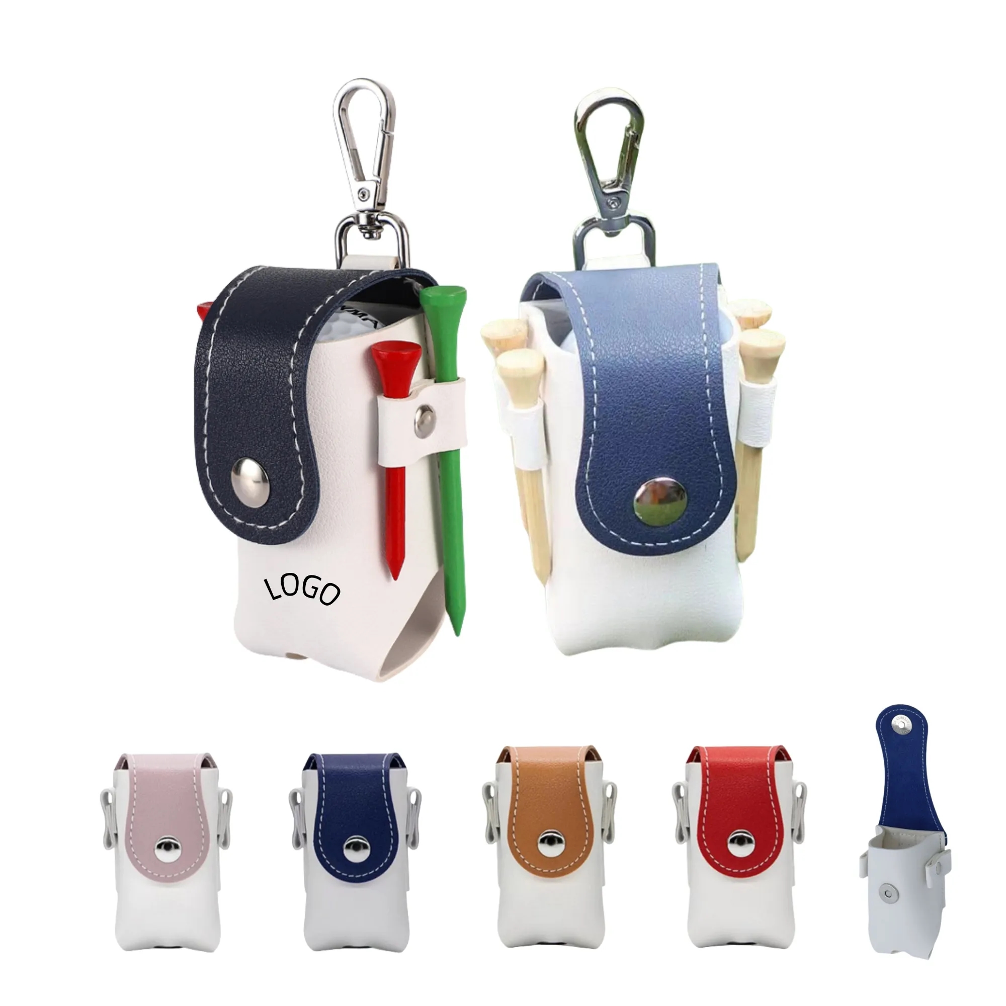 Portable Leather Golf Ball Pouch Waist Bag 5