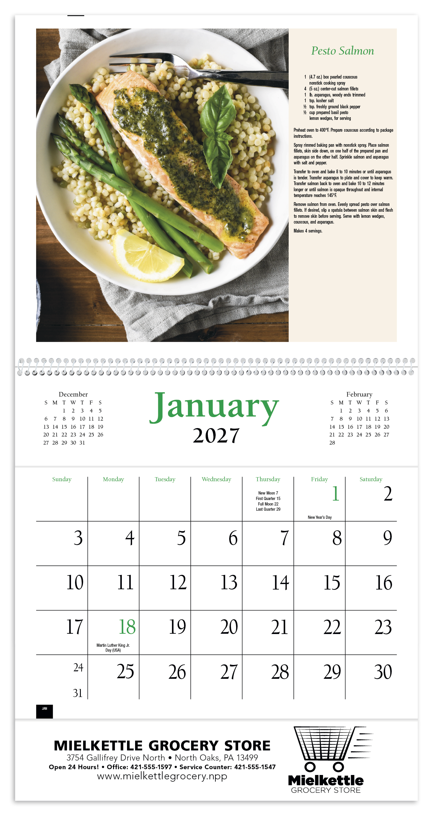 HotLine® Products Recipe Pocket Calendar 47
