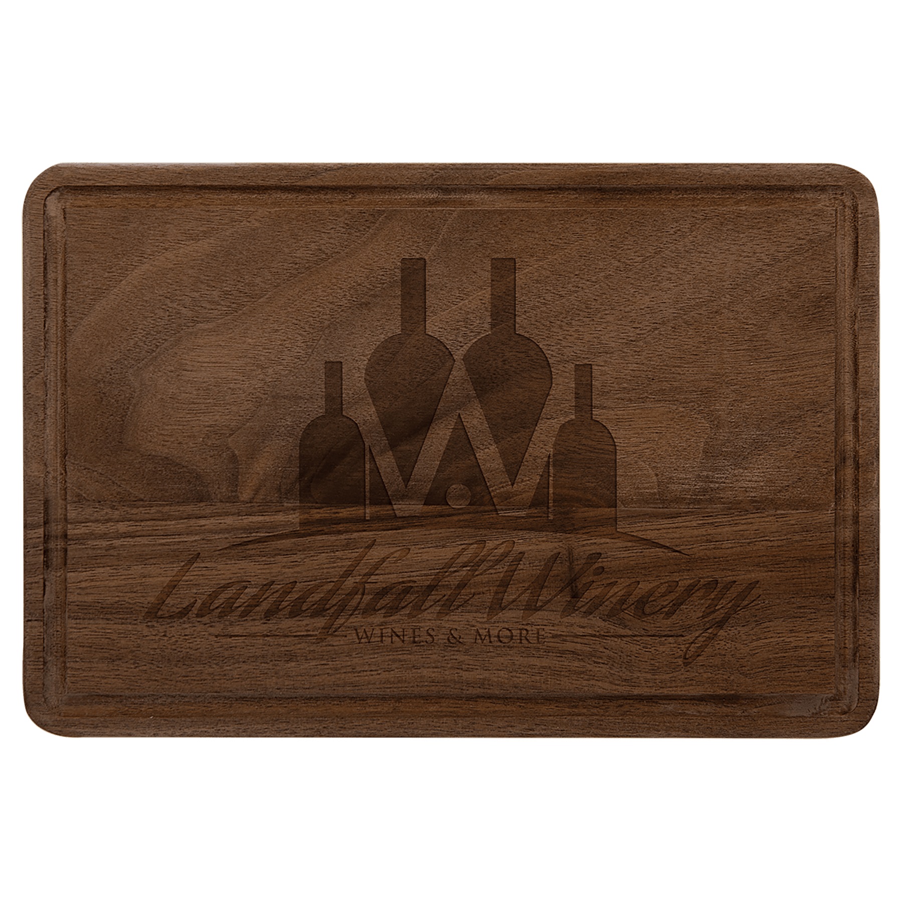 9" x 6" Walnut Cutting Board with Drip Ring 2