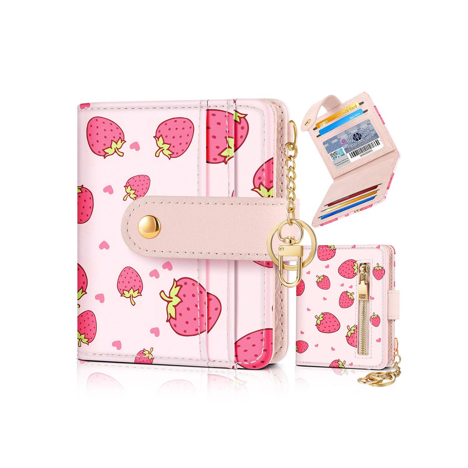 Women Portable Durable Thin Cute RFID Leather Wallet 8