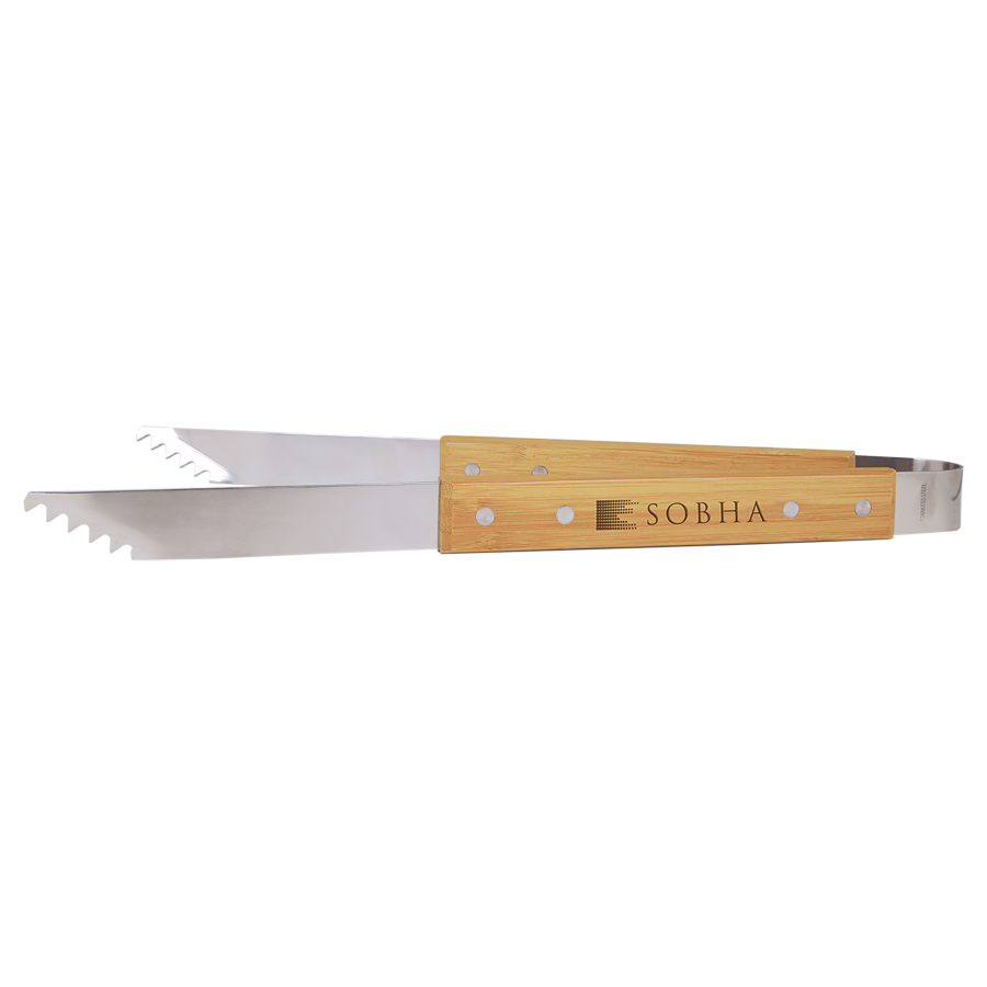 14" Bamboo Barbeque Tongs 3