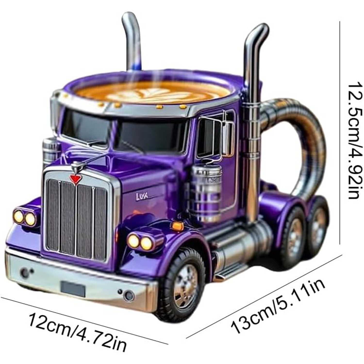 Creative Stainless Steel Semi Truck Coffee Mug 7