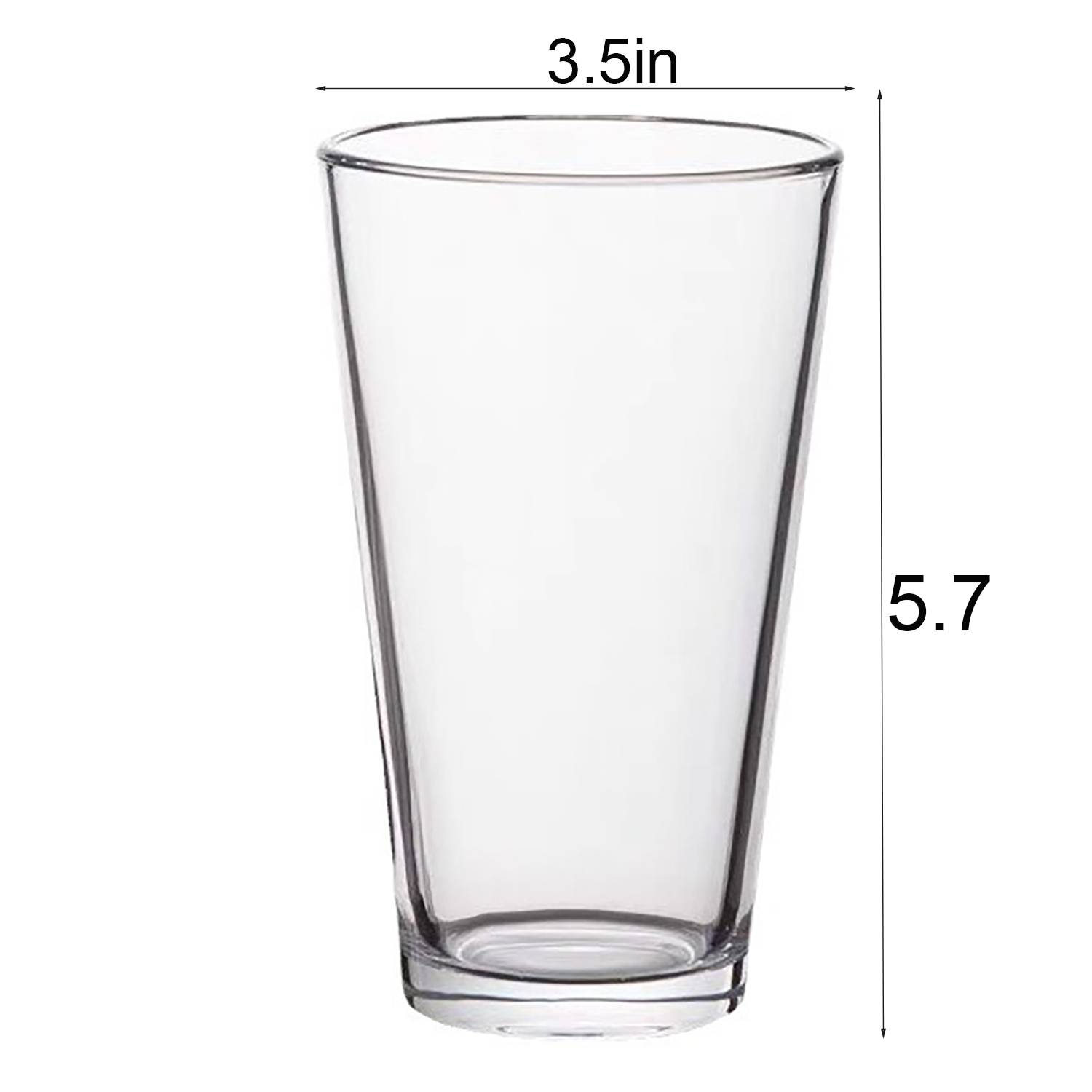 16oz Clear Glass Drinking Cup 4