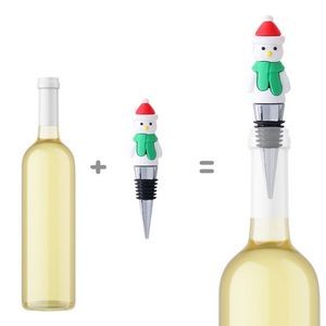 Festive PVC Red Hat Snowman Wine Cork Bottle Stopper 1