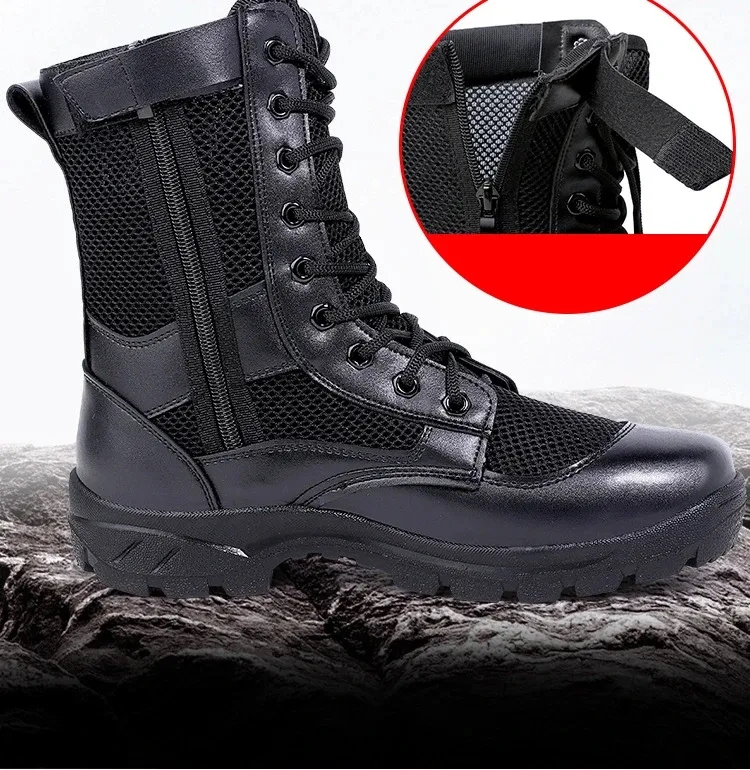 Custom Black Tactical Boots, custom athletic wear with logo imprint 4